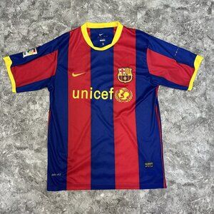 Nike 2010 FC Barcelona David Villa #7  Soccer Jersey Mens XL